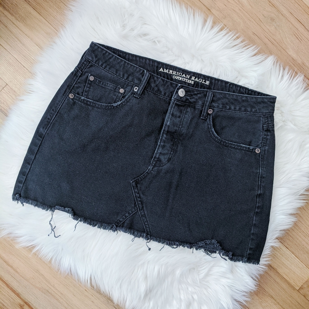AEO Black Denim Skirt